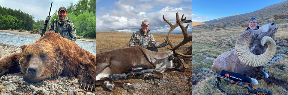 Hunter with Gunwerks rifle on elk hunt: Precision rifle for elk hunting, Gunwerks rifle for mountain hunting, best custom rifle for big game.