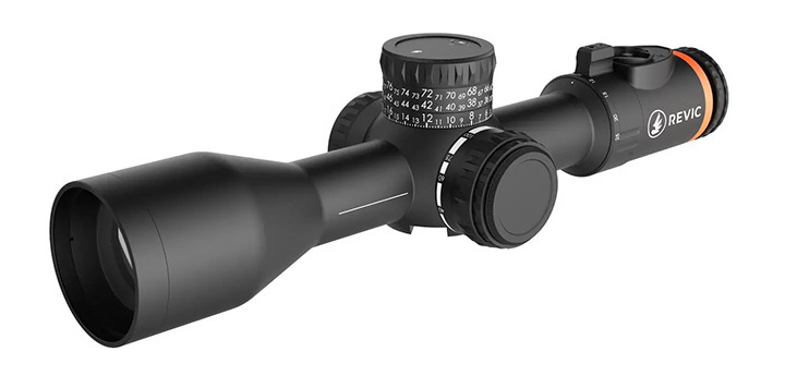 Revic PMR 428 scope mounted on rifle: Gunwerks Revic PMR 428 scope, custom rifle scope combo Gunwerks, long-range ballistic calculator rifle.